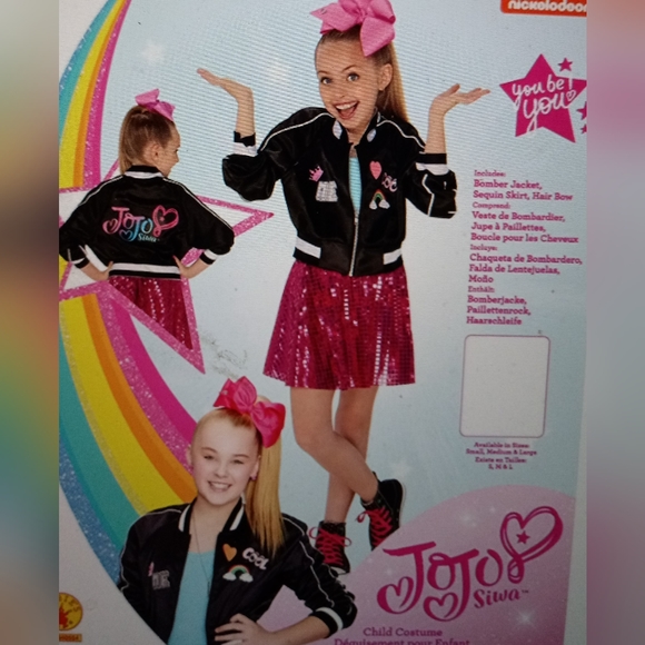 NWT RUBIES JOJO SIWA BOMBER JACKET SKIRT AND BOW CHILDS COSTUME MEDIUM - Picture 4 of 12